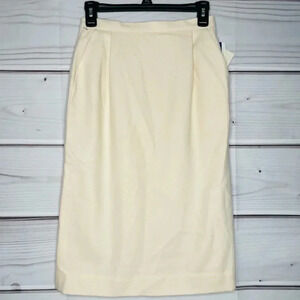 Pendleton Vintage Cream Pencil‎ Skirt Size 6 Petite NWT